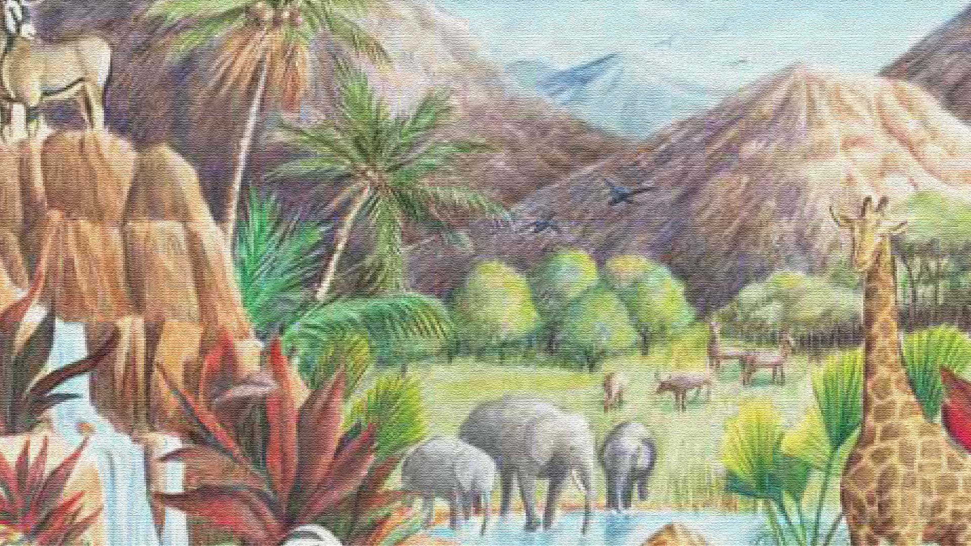 نقاشی کودکانه فیل کوچولو